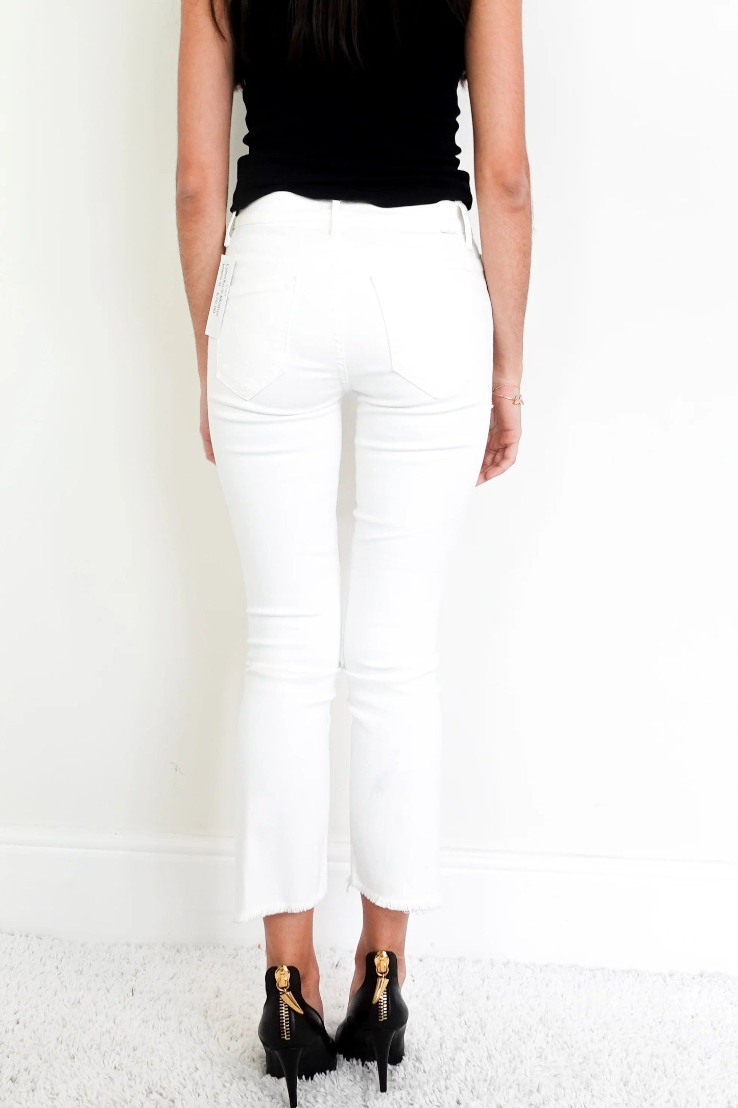 Mother White cropped jeans